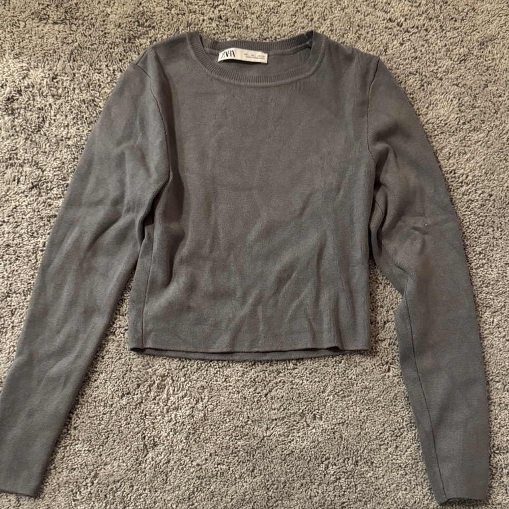 Zara Charcoal Long Sleeve Tee